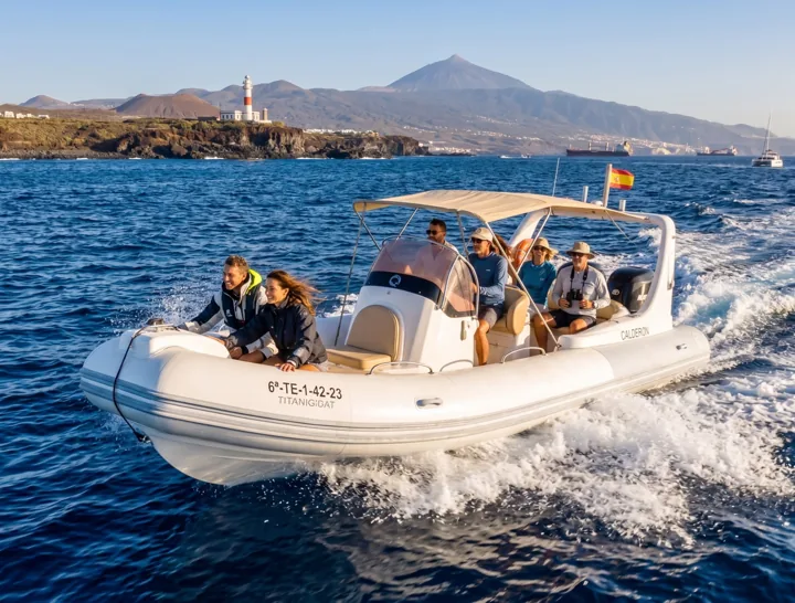 Boat underway with passengers on board