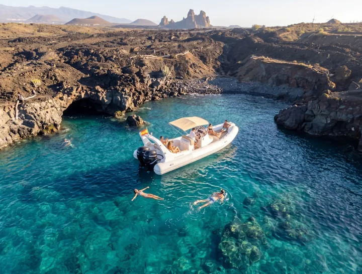 Boat in clear water